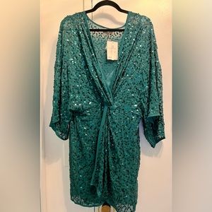 NWT ASOS Sequin Knot Front Kimon Dress